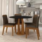Conjunto Mesa Redonda Scala 4 Cadeiras Estofadas Frei/pto/marrom - M.a Conjunto Mesa Redonda Scala 4 Cadeiras Estofadas Frei/pto/marrom - M.a