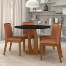 Conjunto Mesa Redonda Scala 4 Cadeiras Estofadas Frei/pto/terraco -m.a