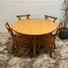 Conjunto Mesa Redonda X 120cm Com 4 Cadeiras X Madeira Maciça Mel