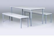 Conjunto Mesa Refeitório banco separado 10 lugares