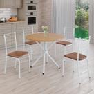 Conjunto Mesa Rendonda 4 Cadeiras Imbuia Rio Branco/Marrom Conjunto Mesa Rendonda 4 Cadeiras Imbuia Rio Branco/Marrom