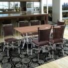 Conjunto Mesa Retangular em MDP e 6 Cadeiras 1892 Cozinha Marrom/Nogueira