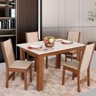 Conjunto Mesa Retangular Luiza 4 Cadeiras - São Carlos Conjunto Mesa Retangular Luiza 4 Cadeiras - São Carlos