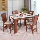 Conjunto Mesa Retangular Luiza 4 Cadeiras - São Carlos Conjunto Mesa Retangular Luiza 4 Cadeiras - São Carlos