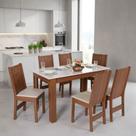 Conjunto Mesa Retangular Luiza 6 Cadeiras - São Carlos Conjunto Mesa Retangular Luiza 6 Cadeiras - São Carlos