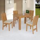 Conjunto Mesa Retangular Pérola 4 Cadeiras - São Carlos