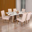 Conjunto Mesa Retangular Vidro Agnes 6 Cadeiras com Apliques - São Carlos