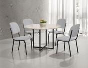 Conjunto mesa romana dc 1,10 mdf c/ vidro-4 cad.napoli dc - f/v a - a-517 - black - black - ofw