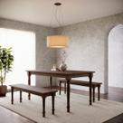 Conjunto Mesa Rubi com 2 Bancos Café Madeira Pinus - Finestra Conjunto Mesa Rubi com 2 Bancos Café Madeira Pinus - Finestra