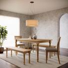 Conjunto Mesa Rubi com 2 Bancos e 2 Cadeiras Freijó Madeira Pinus - Finestra