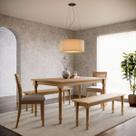 Conjunto Mesa Rubi com 2 Bancos e 2 Cadeiras Madeira Pinus Freijó - Finestra Conjunto Mesa Rubi com 2 Bancos e 2 Cadeiras Madeira Pinus Freijó - Finestra