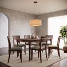 Conjunto Mesa Rubi com 6 Cadeiras Madeira Pinus Café - Finestra Conjunto Mesa Rubi com 6 Cadeiras Madeira Pinus Café - Finestra