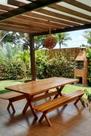Conjunto Mesa Rústica Com Bancos Madeira Churrasco 2,00m