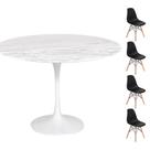Conjunto Mesa Saarinen Redonda Espirito Santo 107cm + 4 Cadeiras Eames DSW - Preta Conjunto Mesa Saarinen Redonda Espirito Santo 107cm + 4 Cadeiras Eames DSW - Preta