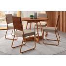 Conjunto: Mesa Sala Jantar Átria 1594 Aço c/ Tampo Madeirado 100cm e 4 Cadeiras 1736 Rose/Freijó/Nogal - Rose/Areia - Caramelo - Carraro Conjunto: Mesa Sala Jantar Átria 1594 Aço c/ Tampo Madeirado 100cm e 4 Cadeiras 1736 Rose/Freijó/Nogal - Rose/Areia - Caramelo - Carraro