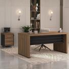 Conjunto Mesa Tamburato 158,5cm Gaveteiro 3 Gavetas