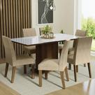 Conjunto Mesa Tampo De Vidro 6 Cadeiras