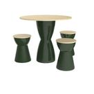 Conjunto Mesa Tampo Pinus e 3 Banquetas Fit