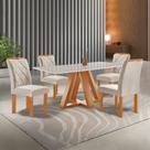 Conjunto Mesa Tampo Smart Plus Kyra 120cmx90cm 4 Cadeiras Arthus