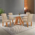 Conjunto Mesa Tampo Smart Plus Vidro Kyra 120CMX90CM 4 Cadeiras Canela Conjunto Mesa Tampo Smart Plus Vidro Kyra 120CMX90CM 4 Cadeiras Canela