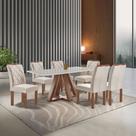 Conjunto Mesa Tampo Smart Plus Vidro Kyra 170cmx90cm 6 cadeiras Arthus
