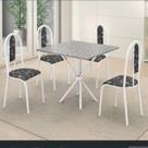 Conjunto Mesa Tubular com 4 Cadeiras Berlim Conjunto Mesa Tubular com 4 Cadeiras Berlim