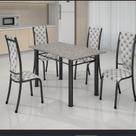 Conjunto Mesa Tubular com 4 Cadeiras Monaco Conjunto Mesa Tubular com 4 Cadeiras Monaco