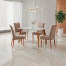Conjunto Mesa Verona com 4 Cadeiras Madeira Maciça e Estofada Bella Espresso Móveis