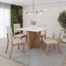 Conjunto Mesa Vértice 90cm sem Vidro 04 Cadeiras Milla