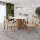 Conjunto Mesa Vértice 90cm sem Vidro 04 Cadeiras Milla Plus
