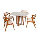 Conjunto Mesa Viena com 4 Cadeiras Madeira Maciça e Estofada Ímola Espresso Móveis