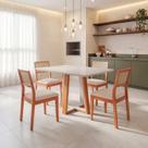 Conjunto Mesa Viena com 4 Cadeiras Madeira Maciça Estofad de Fibra Maya Espresso Móveis