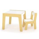 Conjunto Mesinha + Cadeirinha Infantil Montessori Em Madeira MDF Crianças Até 35kg - Junges