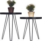 Conjunto Mesinha/lateral Preta De Ferro Para Sala