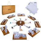 Conjunto Mexican Train Dominoes Offelc Double 12 com 8 suportes