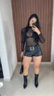 Conjunto Micro Short Body Tule Com Top Acompanha Cinto Cor:PretoTamanho:G