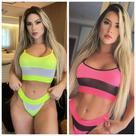 Conjunto microfibra neon