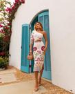 Conjunto midi canelado com elastano