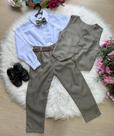 Conjunto Militar Social com Colete Verde Militar e Acessórios