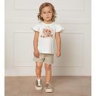 Conjunto Milon Blusa em Cotton e Shorts em Moletom com Lurex - Off White