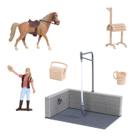 Conjunto mini animal mundo zoológico modelo figura ação brinquedo conjunto de simulação dos desenhos animados animal adorável brinquedo de plástico para crianças