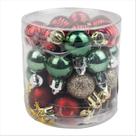 Conjunto Mini Bola Mista De Natal Decorativa Arvore de Natal Mix Verde Dourado Vermelho C/30 UN 2cm