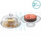Conjunto Mini Boleira de Vidro e Mini Prato para Bolo com Pé Pétalas de Jasmin Vitazza: Suporte Para Bolo, Doces, Decoração, Mesa Posta Sustentável