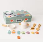 Conjunto Minichef, da hi Pando ou Tooky Toy - Brinquedo de Madeira, Minicozinha, Cooktop, Mini Chef - Cód. HP061