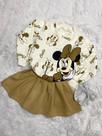 Conjunto Minnie Blusão e Saia com Shorts - Caramelo