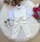 Conjunto Miss Cherry Social com Colete Levi Off - Camisa, Calça e Acessórios