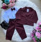 Conjunto Miss Cherry Social Terno - Blazer Marsala Gabriel para Casamento e Batizado
