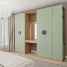 Conjunto Modulado 4 Peças Cabideiro, Penteadeira, Nichos e Sapateira Joy CabeCasa MadeiraMadeira Verde Conjunto Modulado 4 Peças Cabideiro, Penteadeira, Nichos e Sapateira Joy CabeCasa MadeiraMadeira Verde