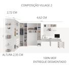 Conjunto modulado composição village 2 robel 100% mdf branco Conjunto modulado composição village 2 robel 100% mdf branco