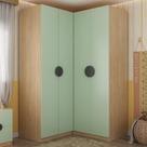 Conjunto Modulado Infantil 2 Peças com 4 Portas 2 Gavetas com Nichos e Sapateira Joy Kids CabeCasa MadeiraMadeira Verde/Avena